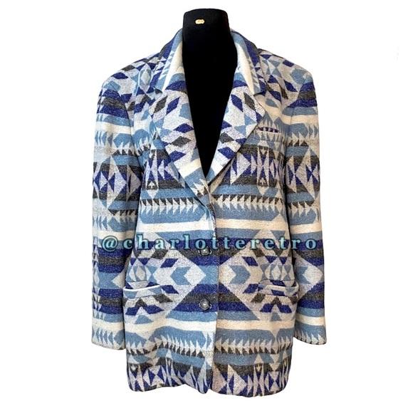 vtg East West • Southwestern Wool Coat
